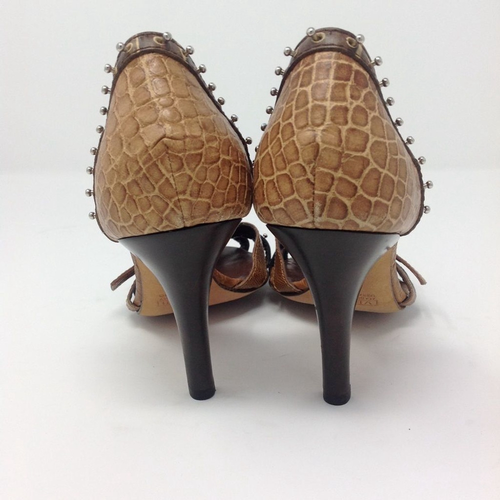 Giuseppe Zanotti Y2K Studded Brown Leather Caged Heeled Sandals 35.5 - Picture 12 of 12